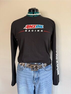 AMSOIL Racing Black Long Sleeve Graphic Tee S